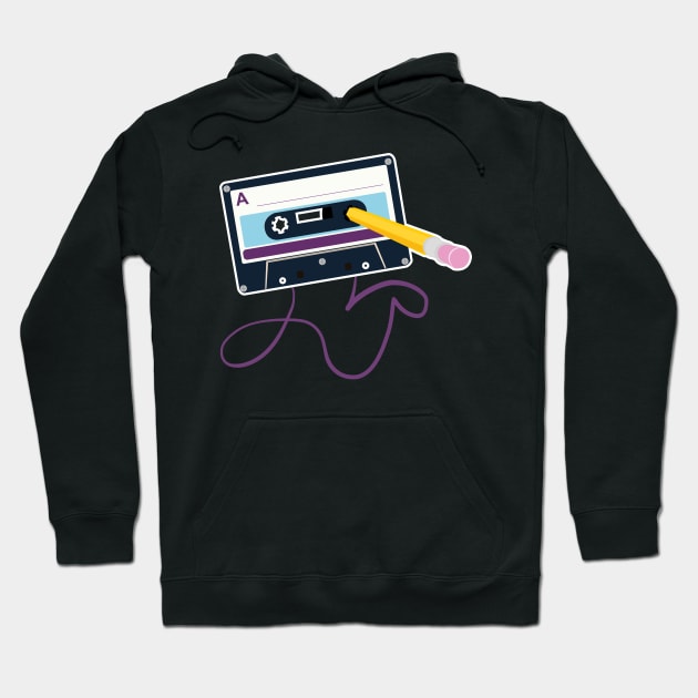 Cassette&pencil Hoodie by josevillota